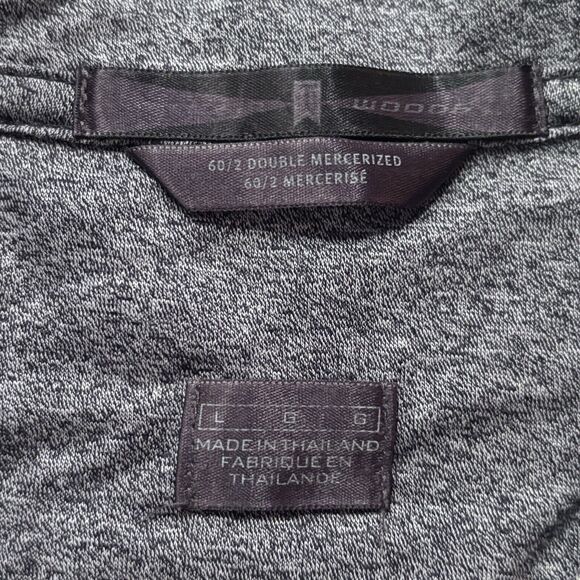 Nike Golf Tiger Woods Double Mercerized Polo Shirt Men Size Large Gray Striped - Picture 4 of 8